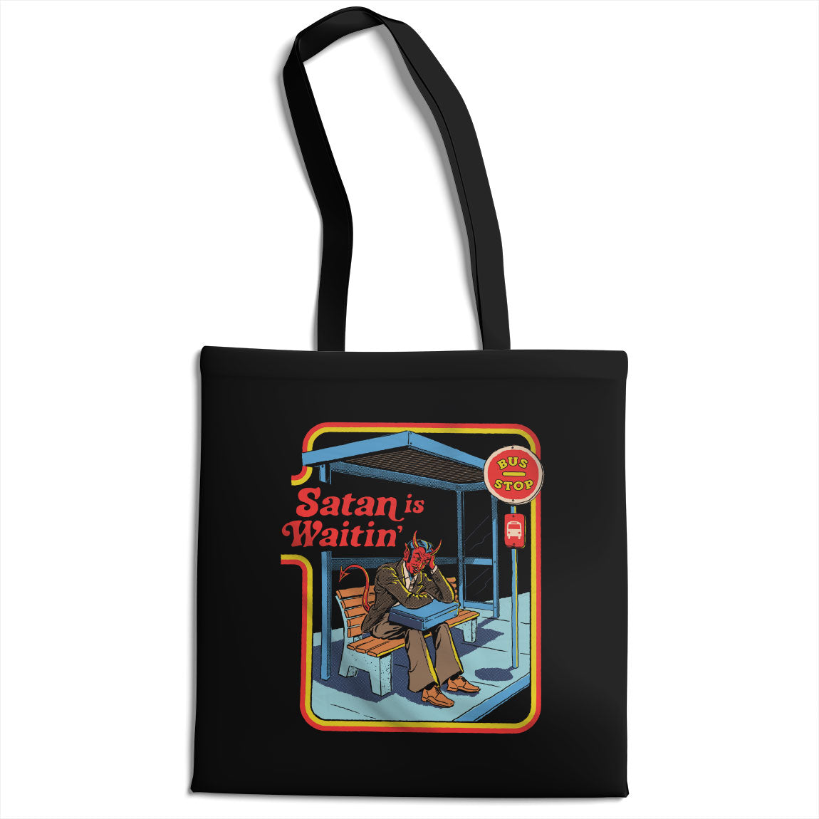 Satan Is Waiting Tote Bag
