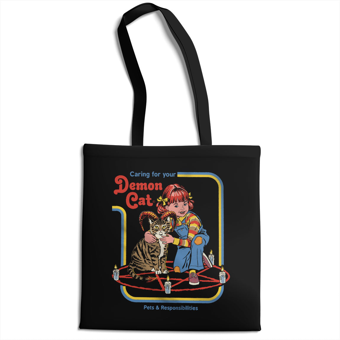 Caring For Your Demon Cat Tote Bag