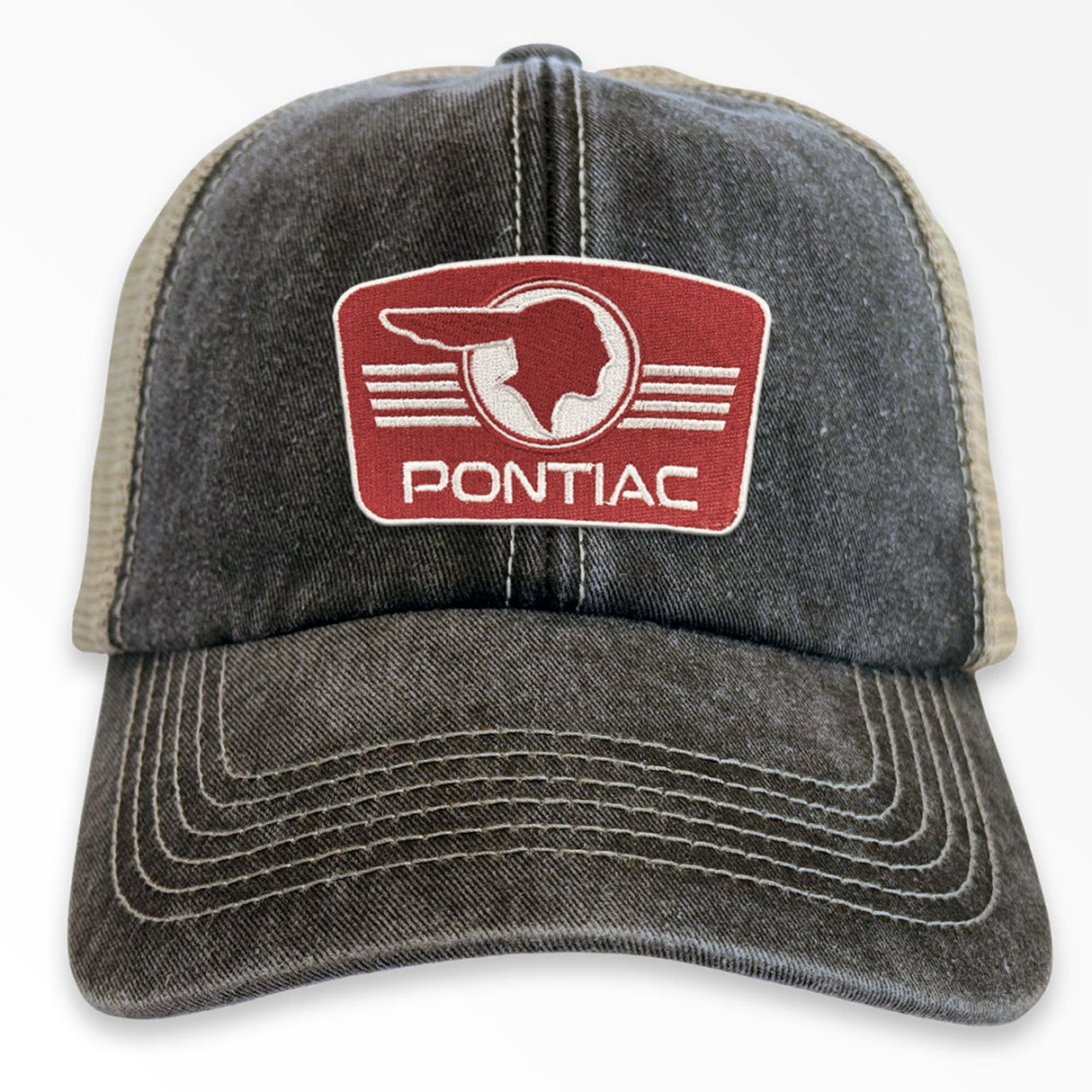 Pontiac Retro Logo Patch Vintage Trucker Cap