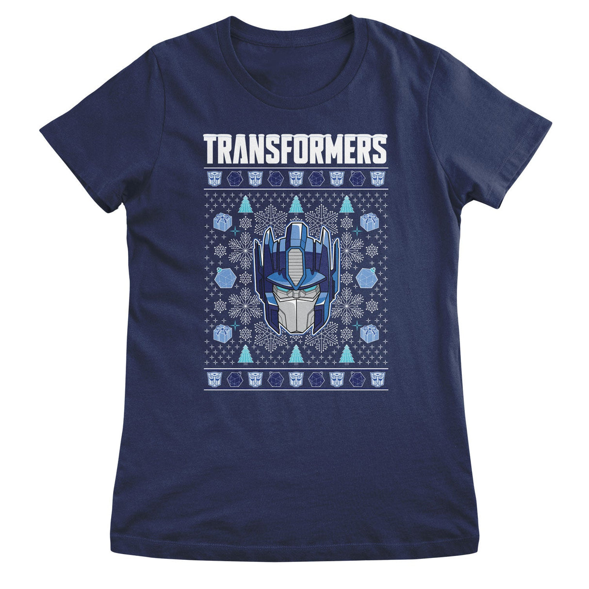 Transformers Christmas Pattern Girly Tee