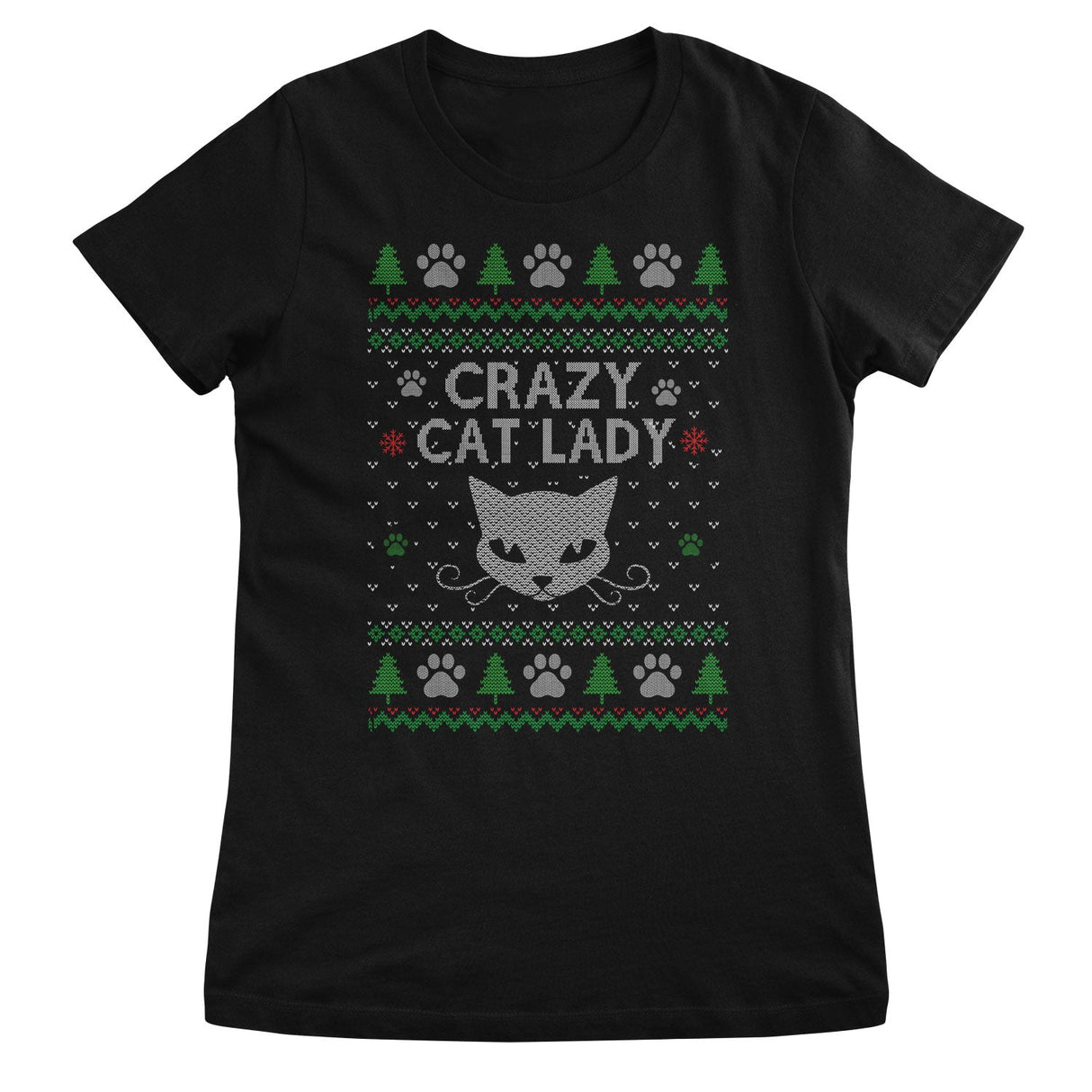 Crazy Cat Lady Christmas Pattern Top