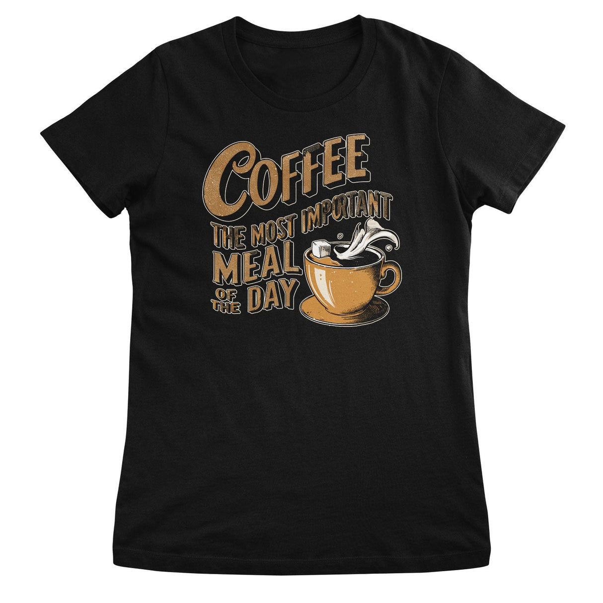 Coffee - The Most Important Meal Distressed Girly Top