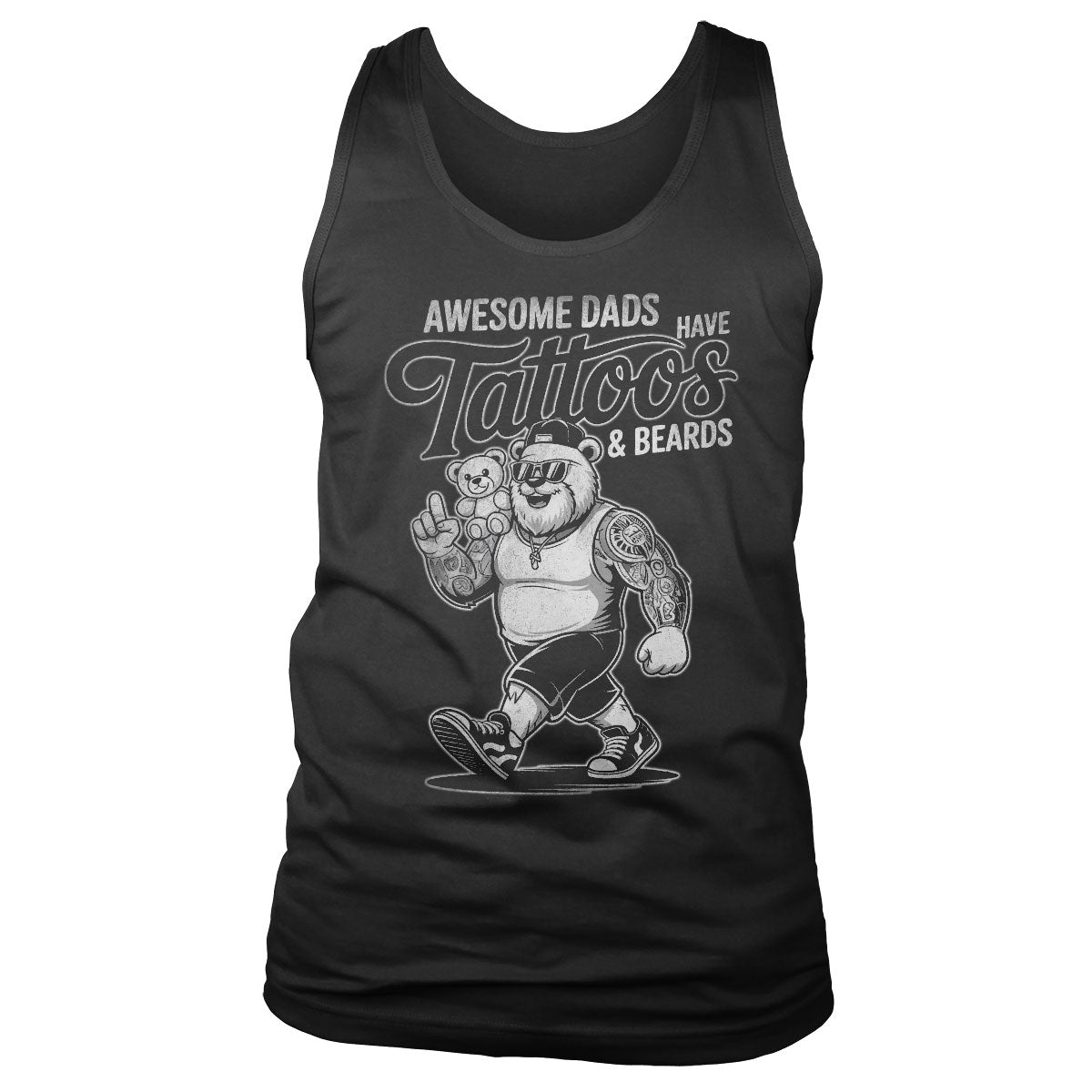 Awesome Dads Have Tattoos & Beards Tank Top