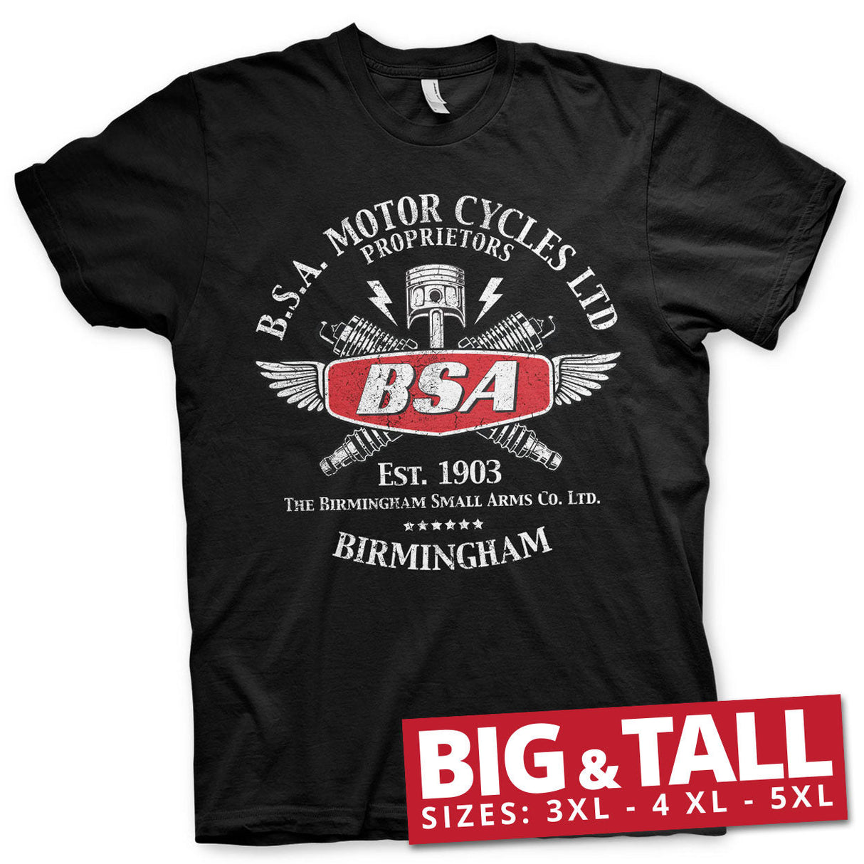 B.S.A. Motor Cycles Sparks Big & Tall T-Shirt