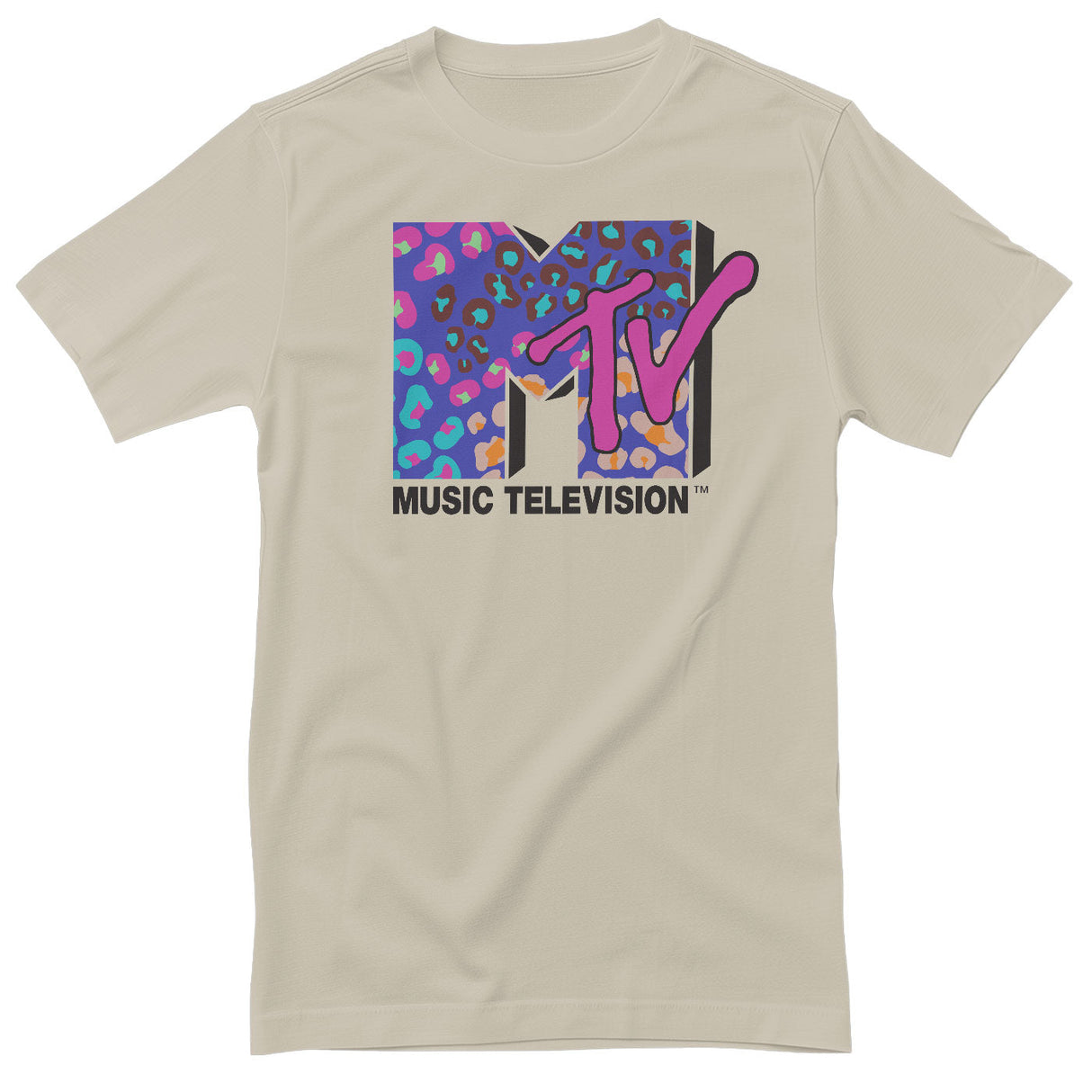 MTV - Colorful Leopard Pattern Logo T-Shirt