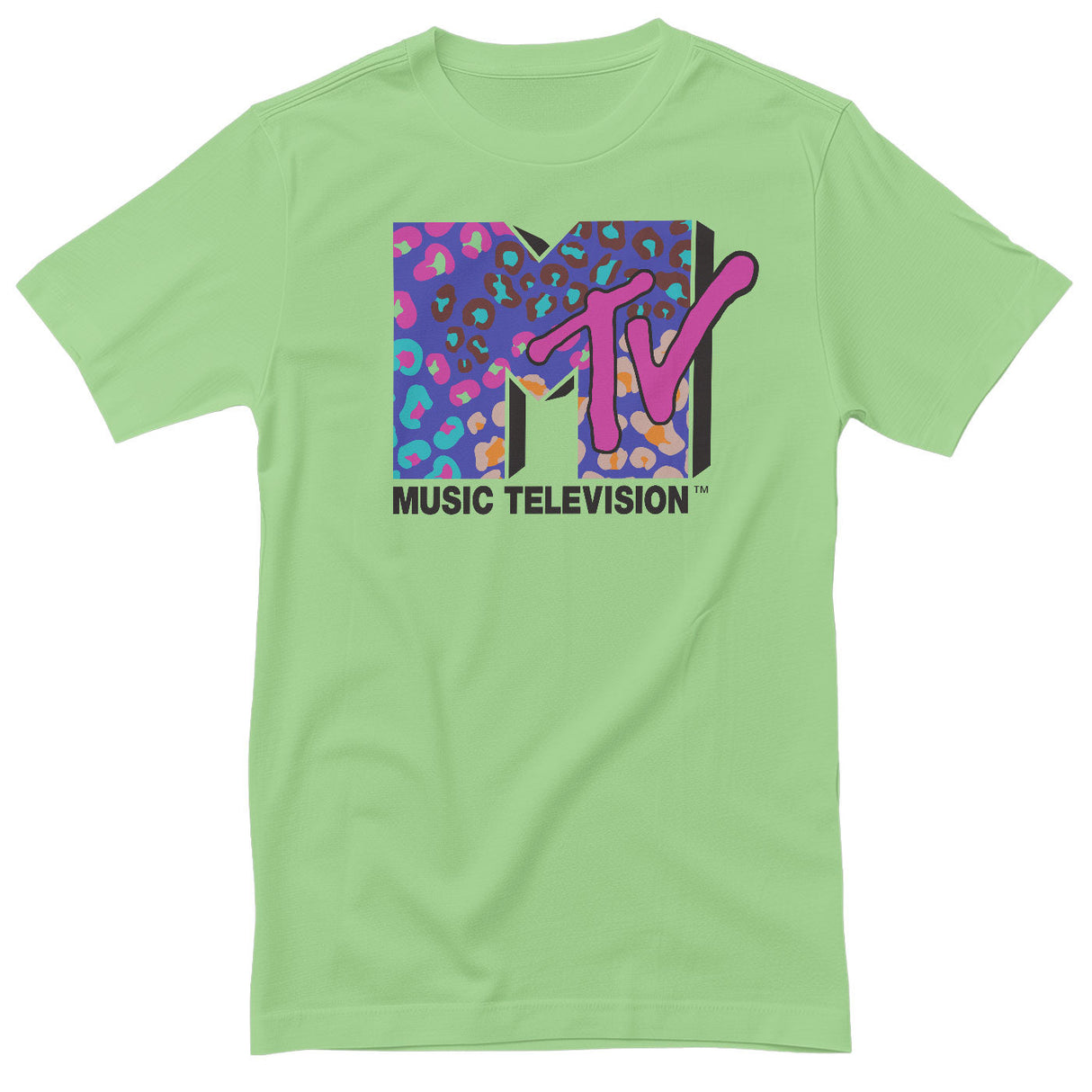 MTV - Colorful Leopard Pattern Logo T-Shirt