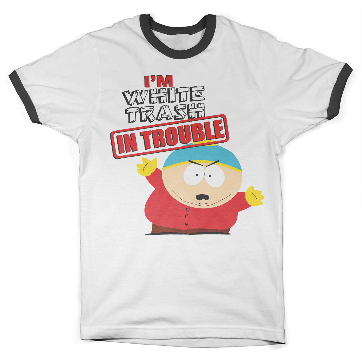 South Park - I'm White Trash In Trouble Ringer Tee