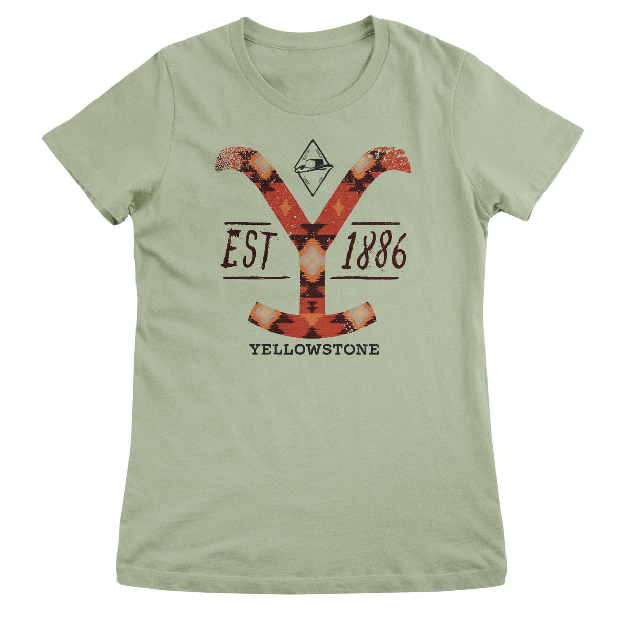 Yellowstone Native Pattern Logo Girly Tee