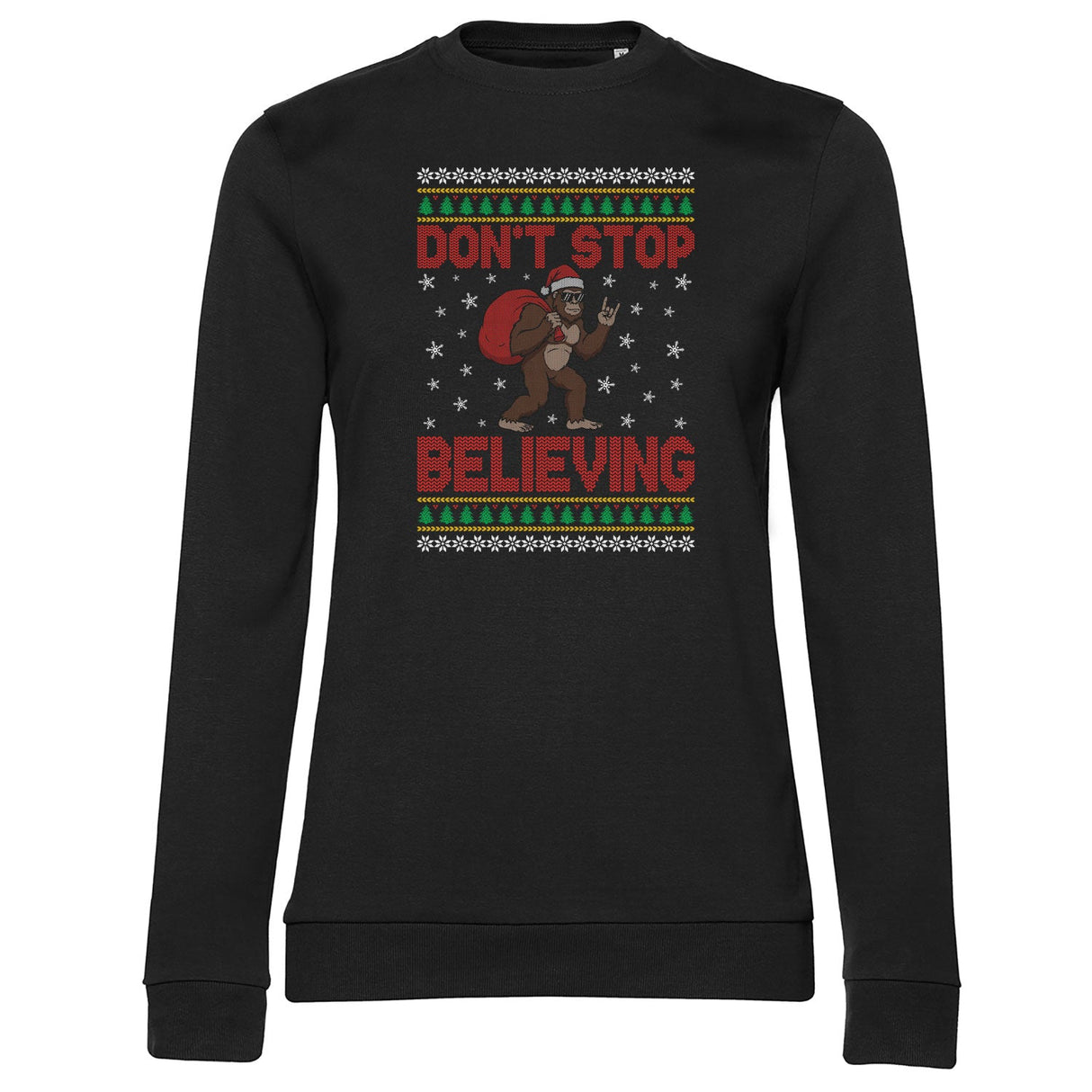 Christmas Bigfoot Pattern Girly Sweatshirt