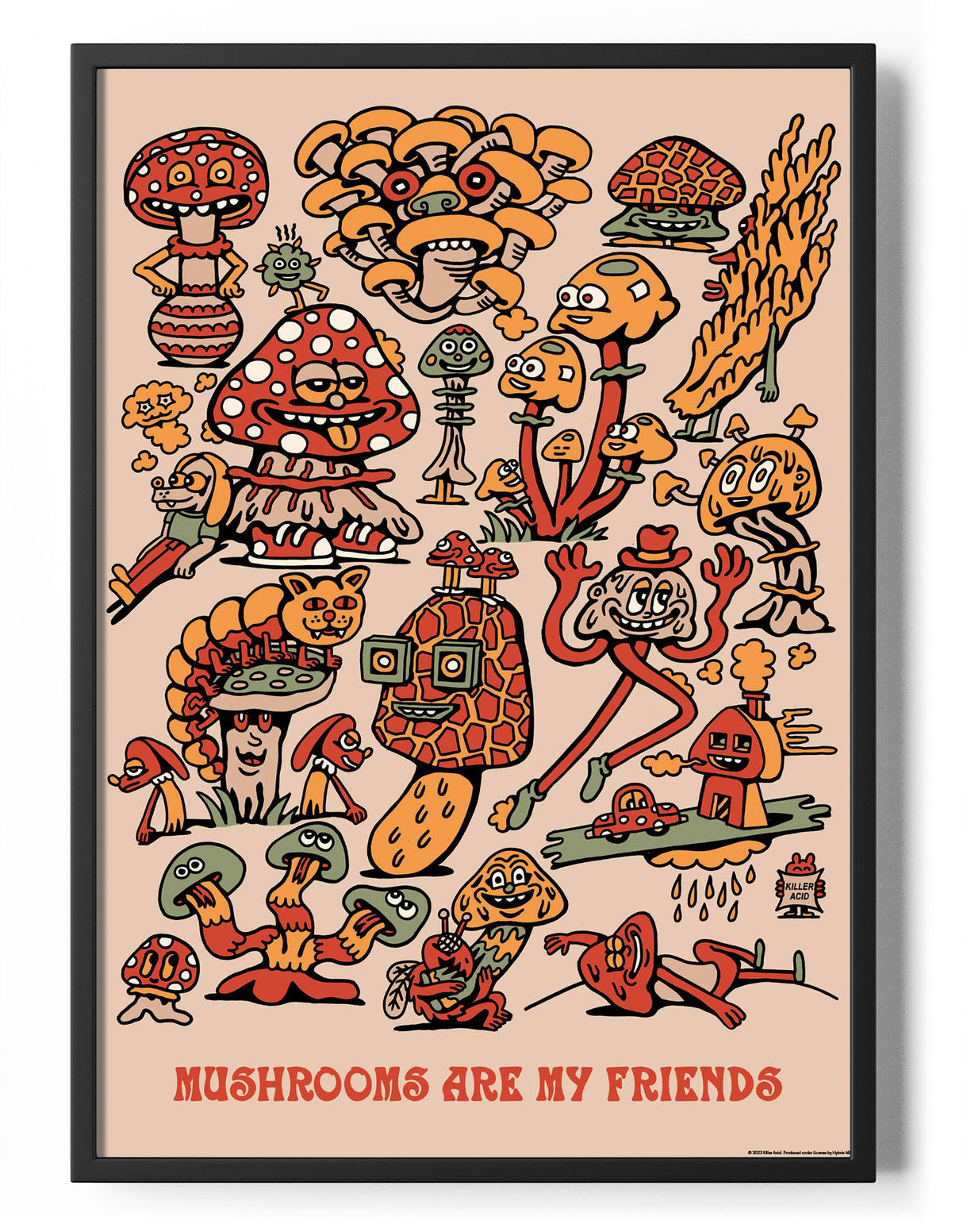 Killer Acid - Mushroom Friends Poster