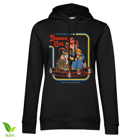 Caring For Your Demon Cat Girly Hoodie