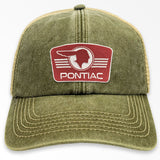 Pontiac Retro Logo Patch Vintage Trucker Cap