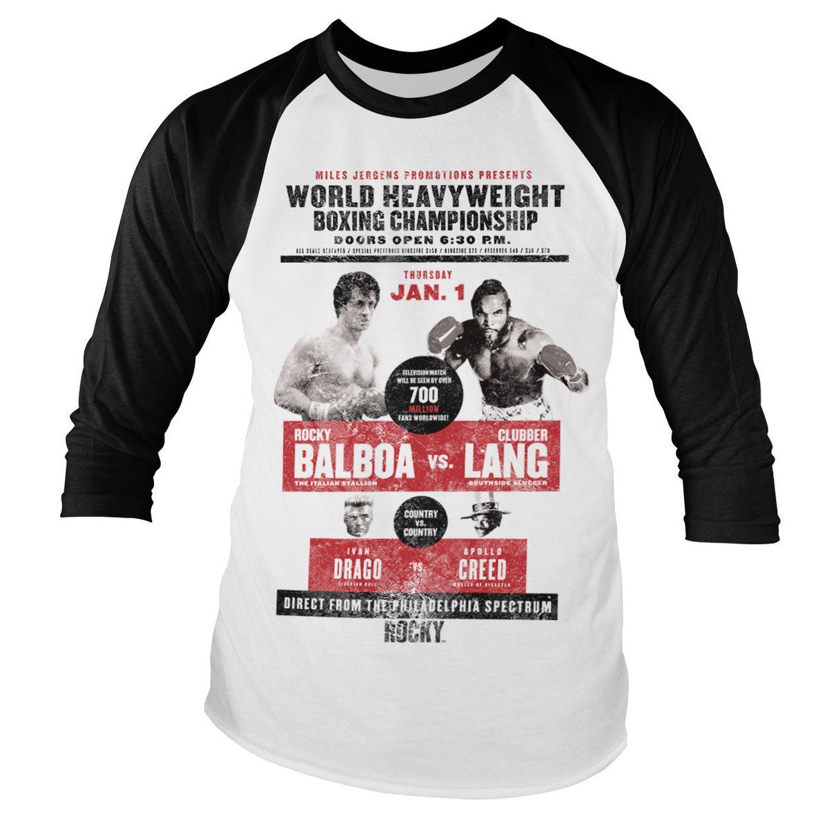 Rocky - World Heavyweight Poster Baseball Long Sleeve Tee