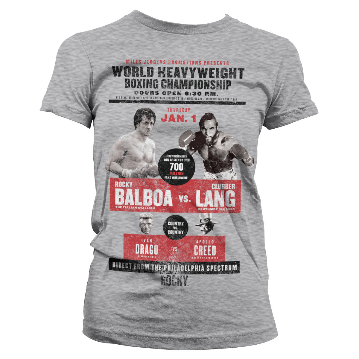 Rocky - World Heavyweight Post Girly Tee