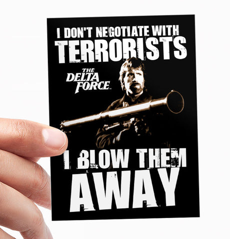 Chuck Norris - I Blow Terrorists Away Sticker