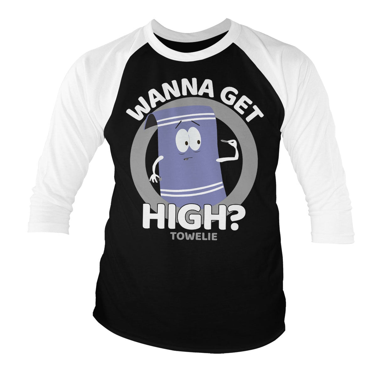 South Park / Towelie - Wanna Get High Baseball 3/4 Sleeve Tee