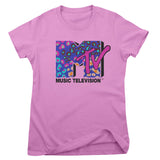 MTV - Colorful Leopard Pattern Logo Girly Tee