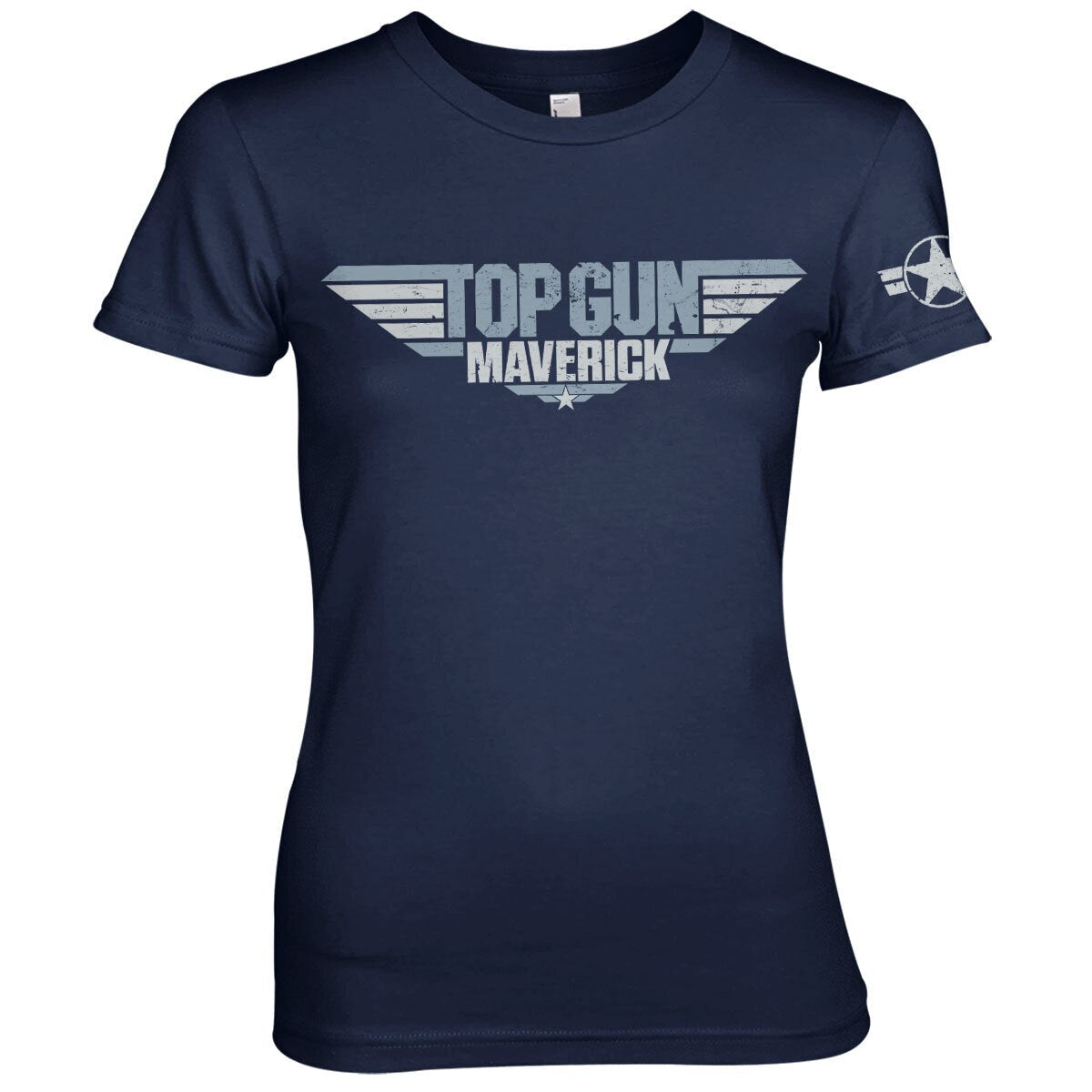 Top Gun Maverick Distressed Logo Girly Tee