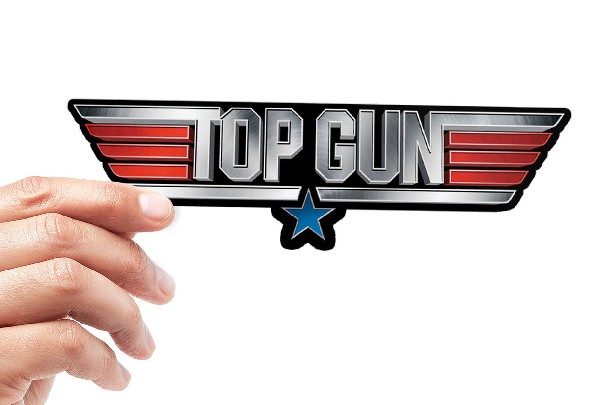 Top Gun Metal Logo Sticker