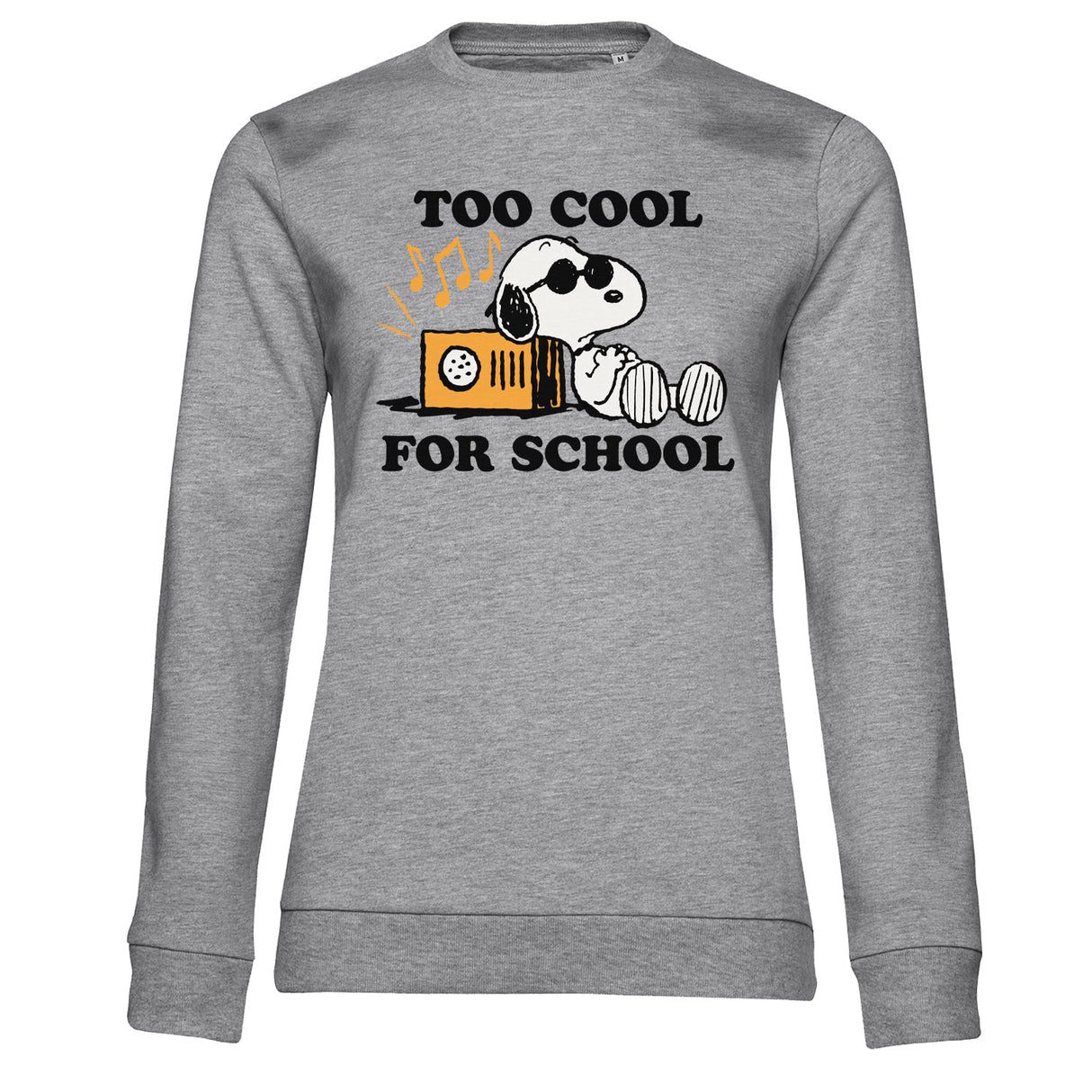 Snoopy - Too Cool For School Girly Sweatshirt