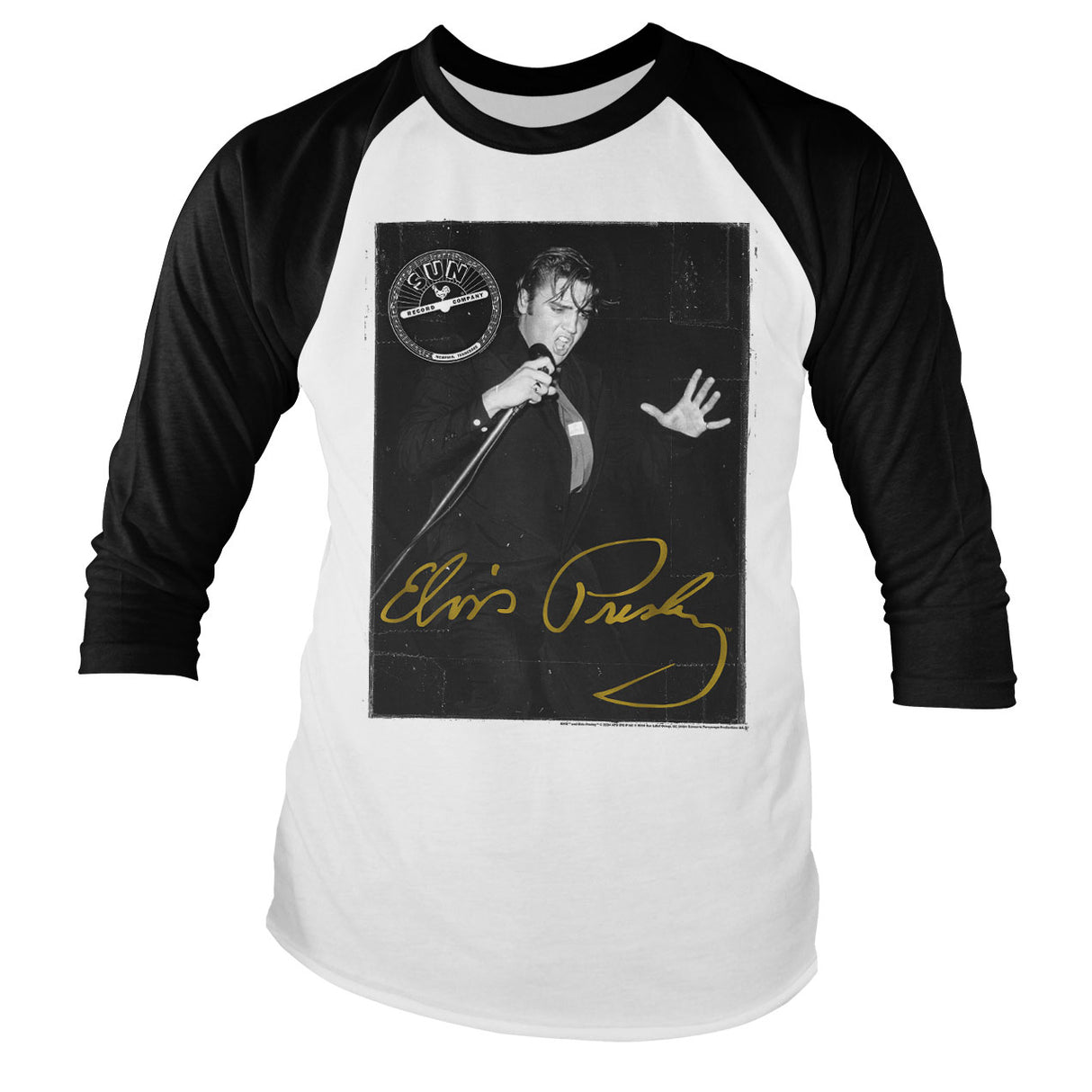 Elvis Presley Golden Signature Baseball Long Sleeve Tee