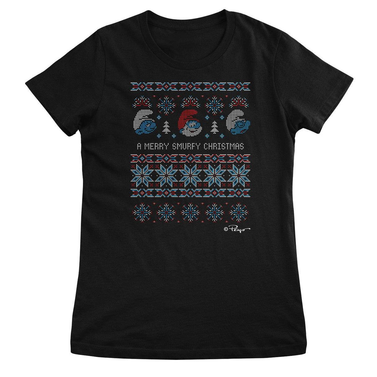 A Merry Smurfy Christmas Girly Tee