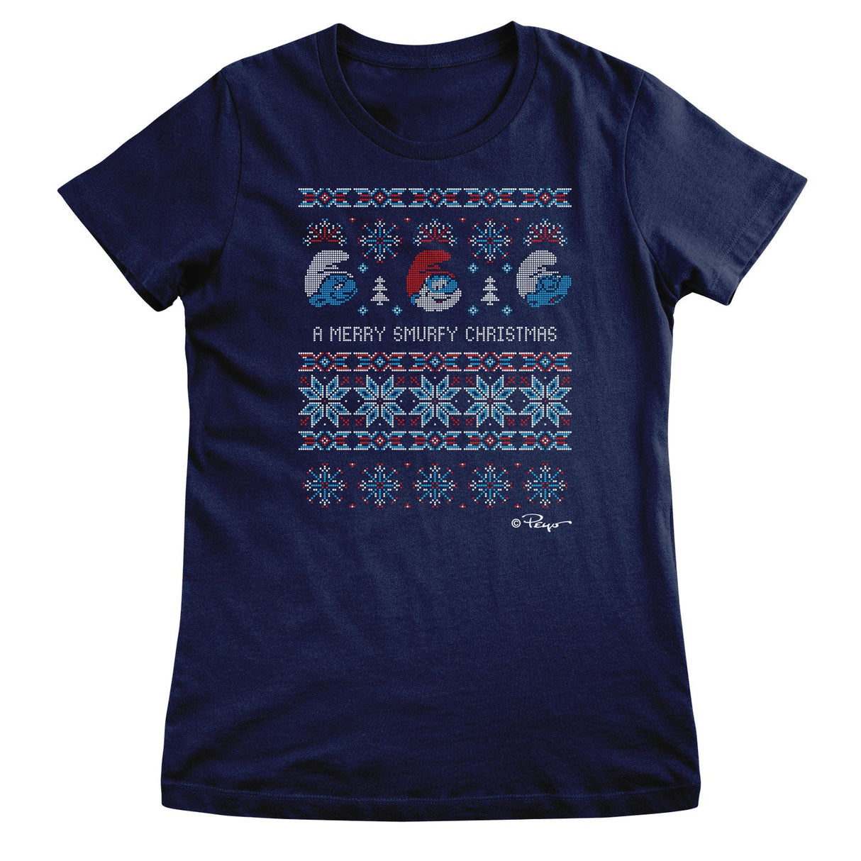 A Merry Smurfy Christmas Girly Tee