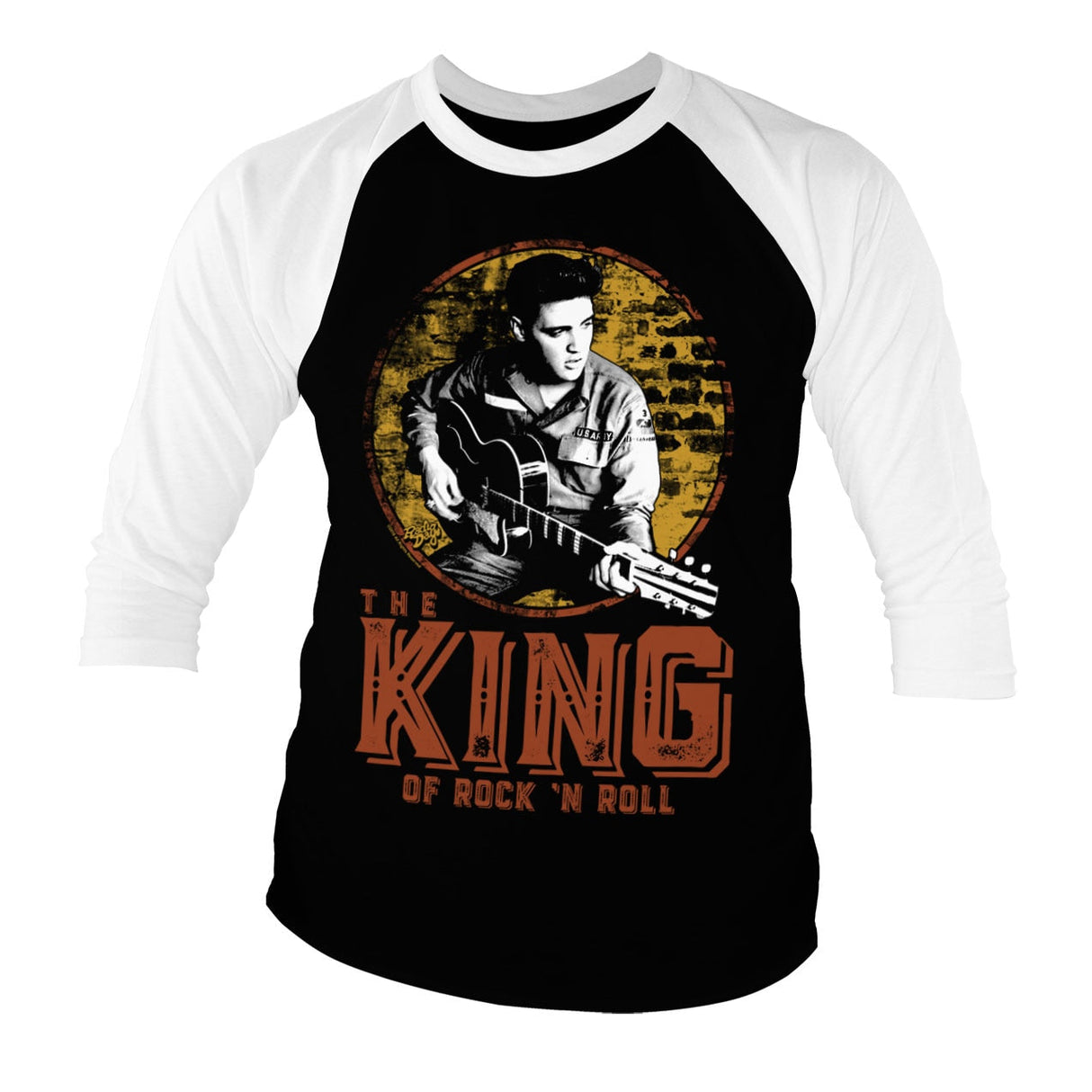 Elvis Presley - The King Of Rock 'n Roll Baseball 3/4 Sleeve Tee