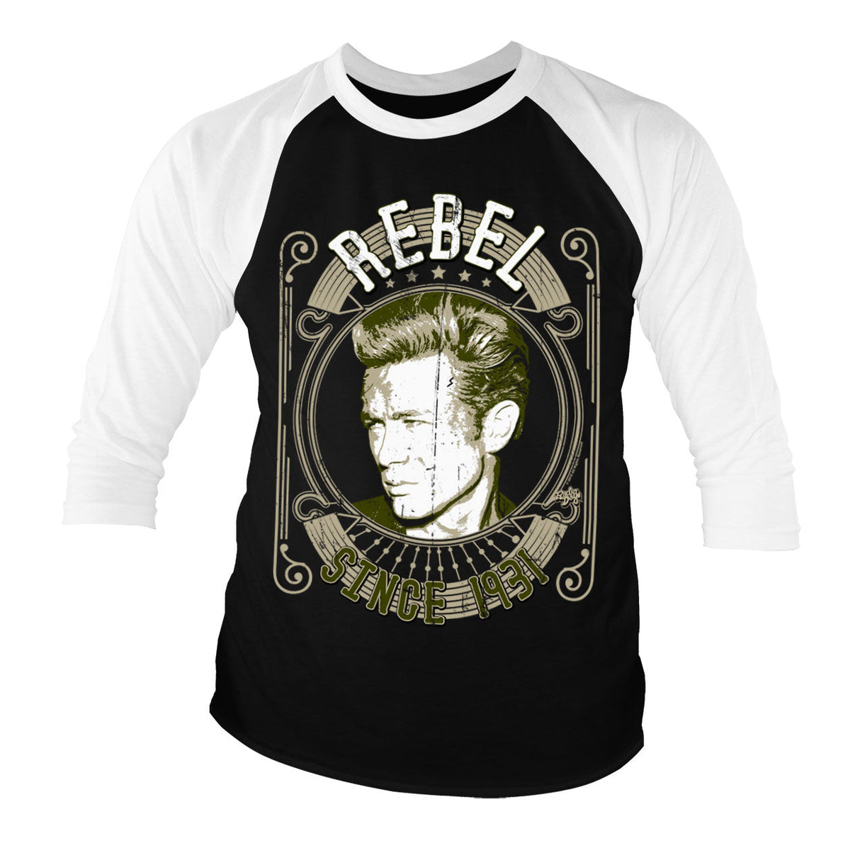 James Dean - Rebel Since 1931 Baseball 3/4 Sleeve Tee