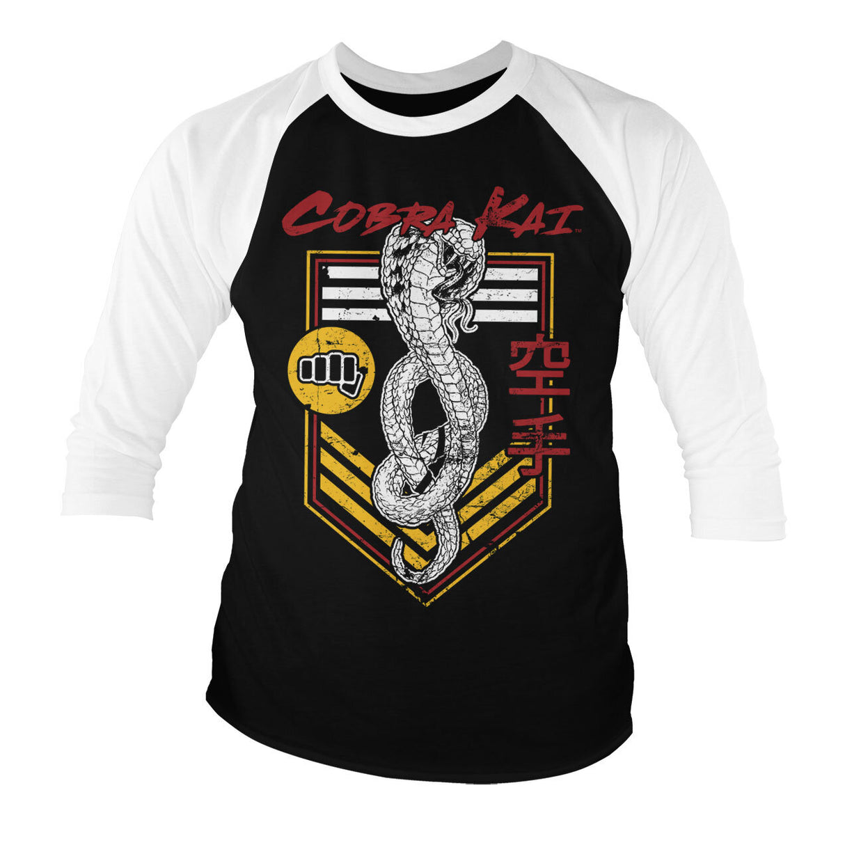 Cobra Kai Punch Patch Baseball 3/4 Sleeve Tee