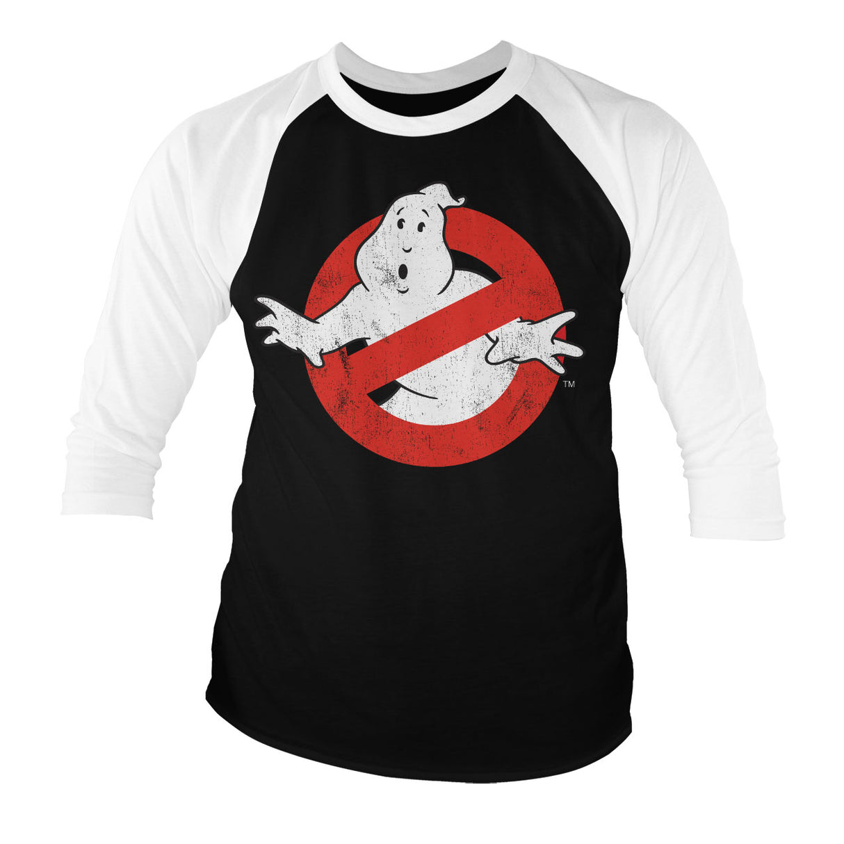 Ghostbusters Distressed Baseball 3/4 Sleeve Tee