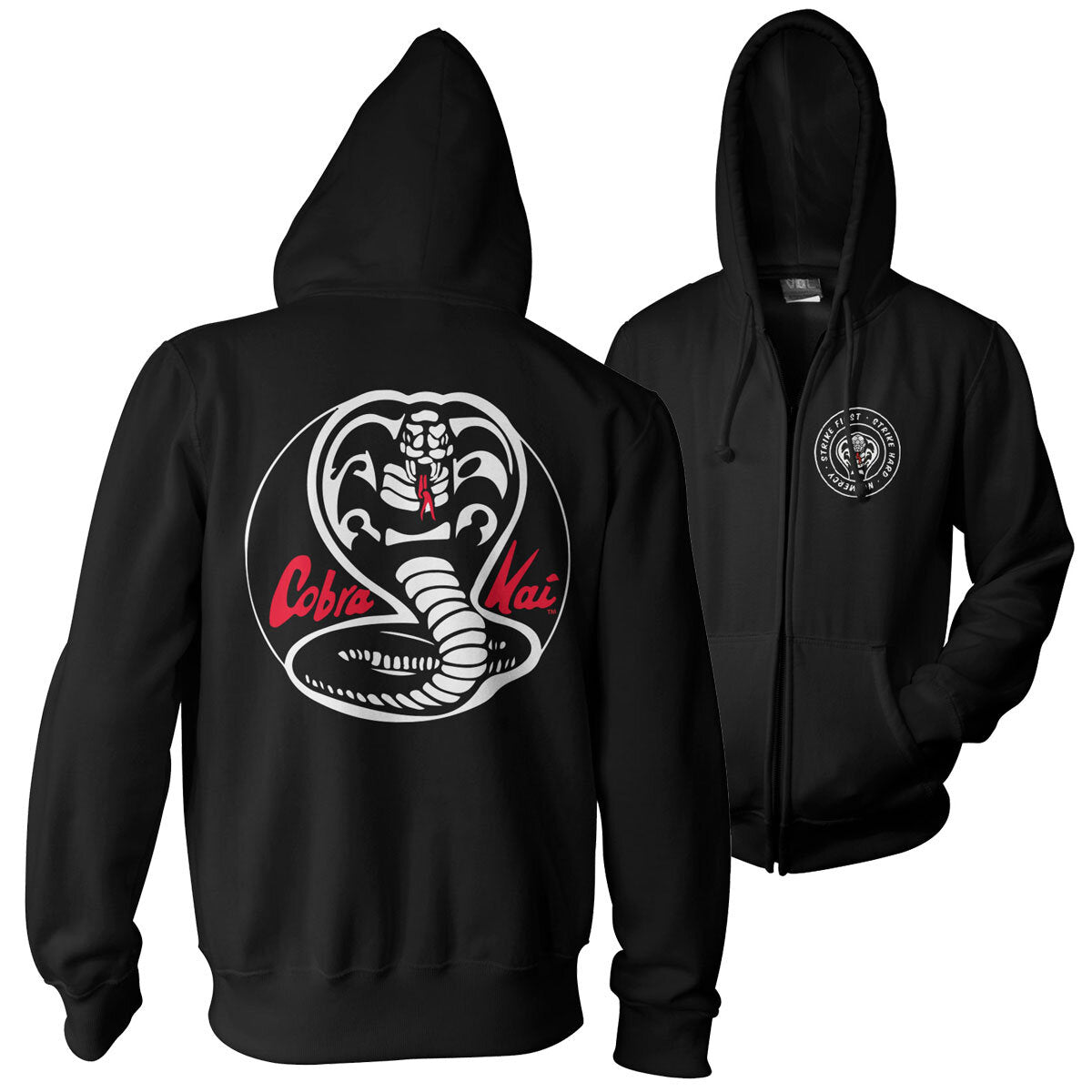 Cobra Kai White Patches Zipped Hoodie