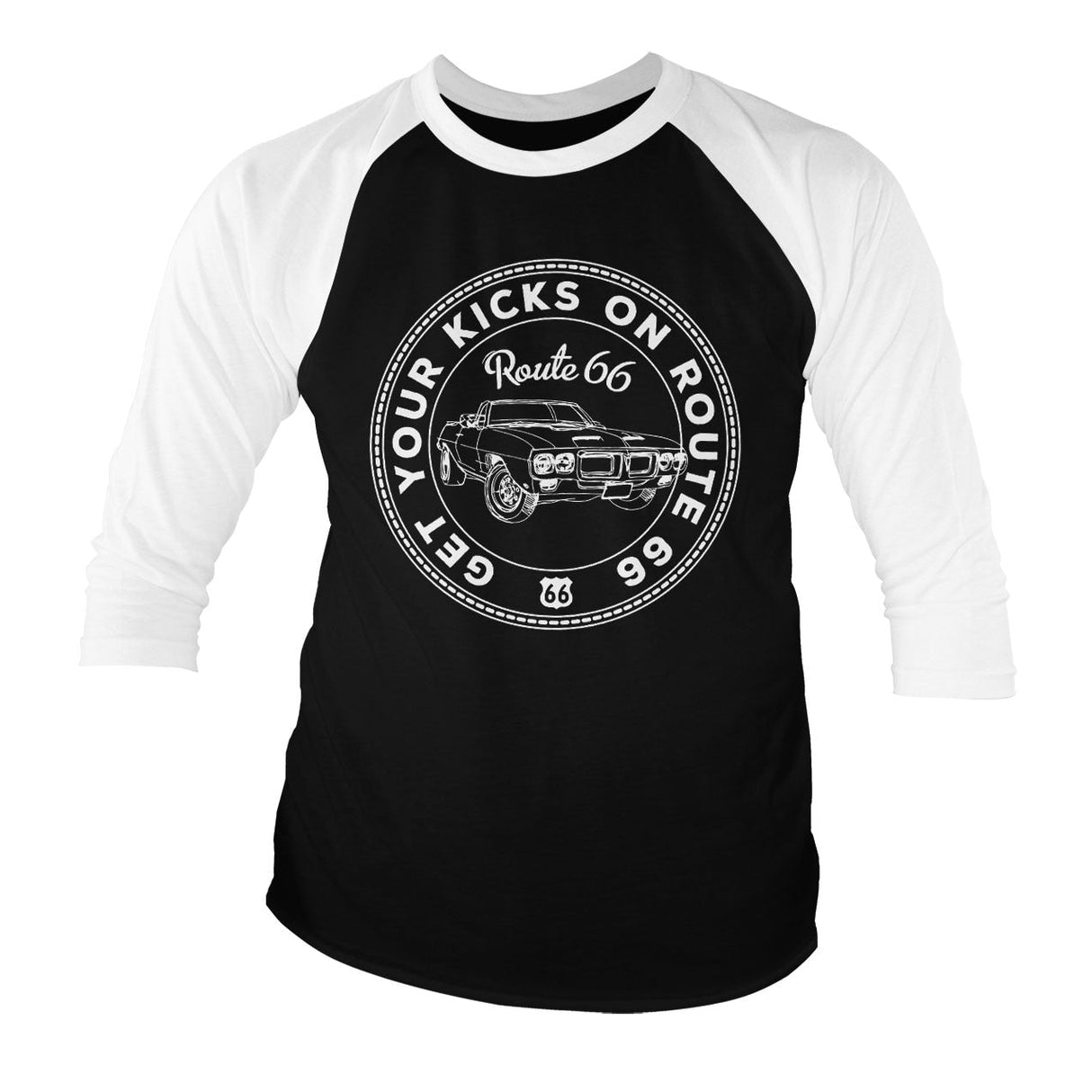 Get Your Kicks On Route 66 Baseball 3/4 Sleeve Tee