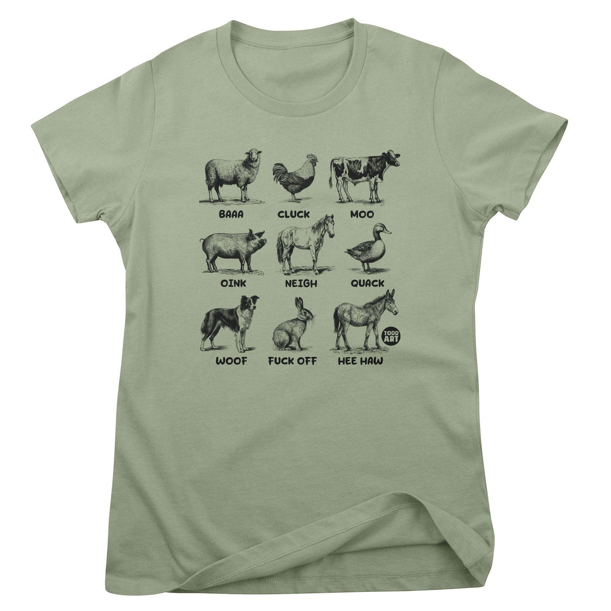 The Sounds Of Farm Animals - ToddArt Girly Tee