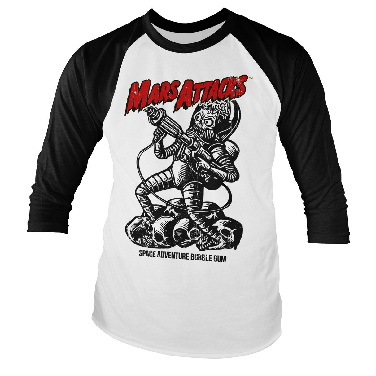 Mars Attacks - Space Adventure Bubbel Gum Baseball Long Sleeve Tee