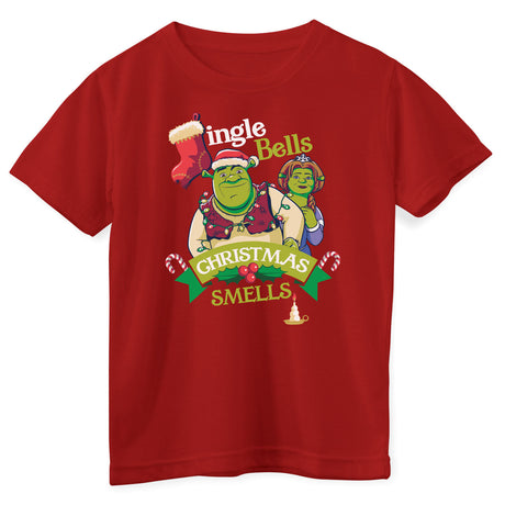 Shrek - Jingle Bells Christmas Smells Kids Tee