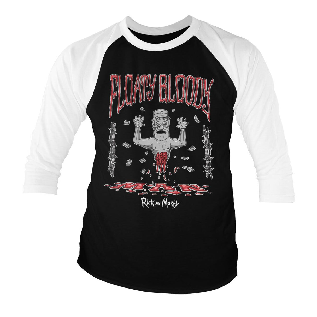 Floaty Bloody Man Baseball 3/4 Sleeve Tee