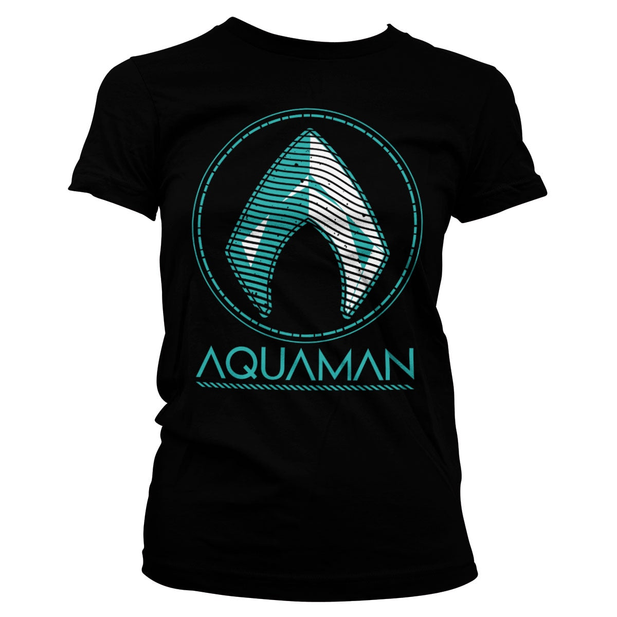 Aquaman - Distressed Shield Girly Tee