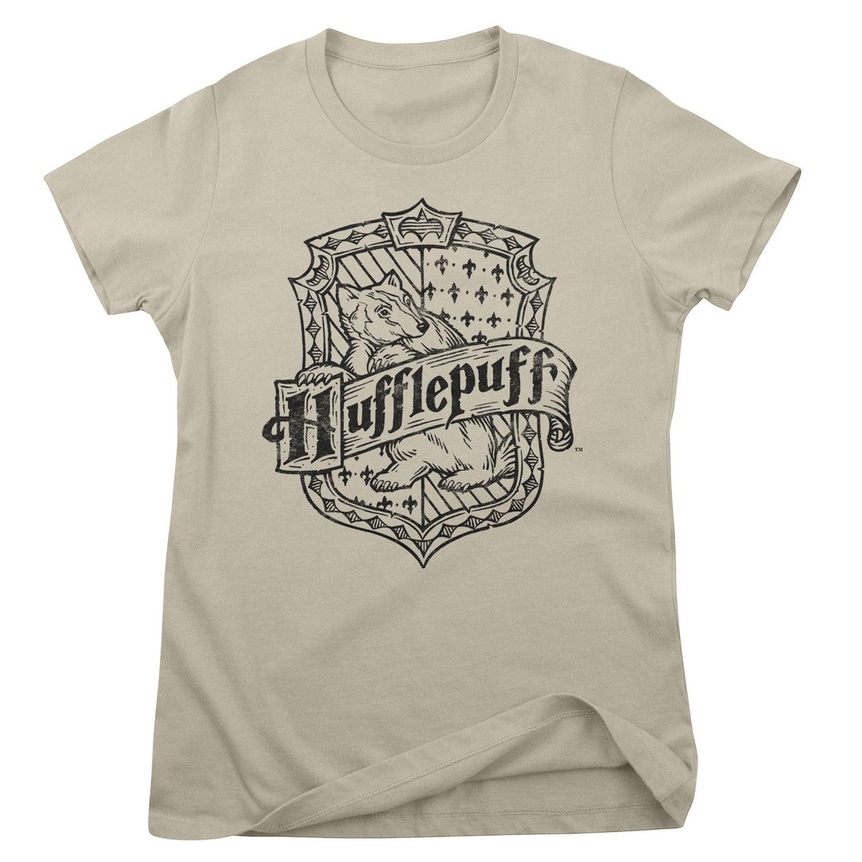 Harry Potter - Hufflepuff Washed Crest Girly Tee