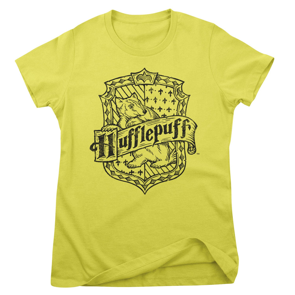 Harry Potter - Hufflepuff Washed Crest Girly Tee