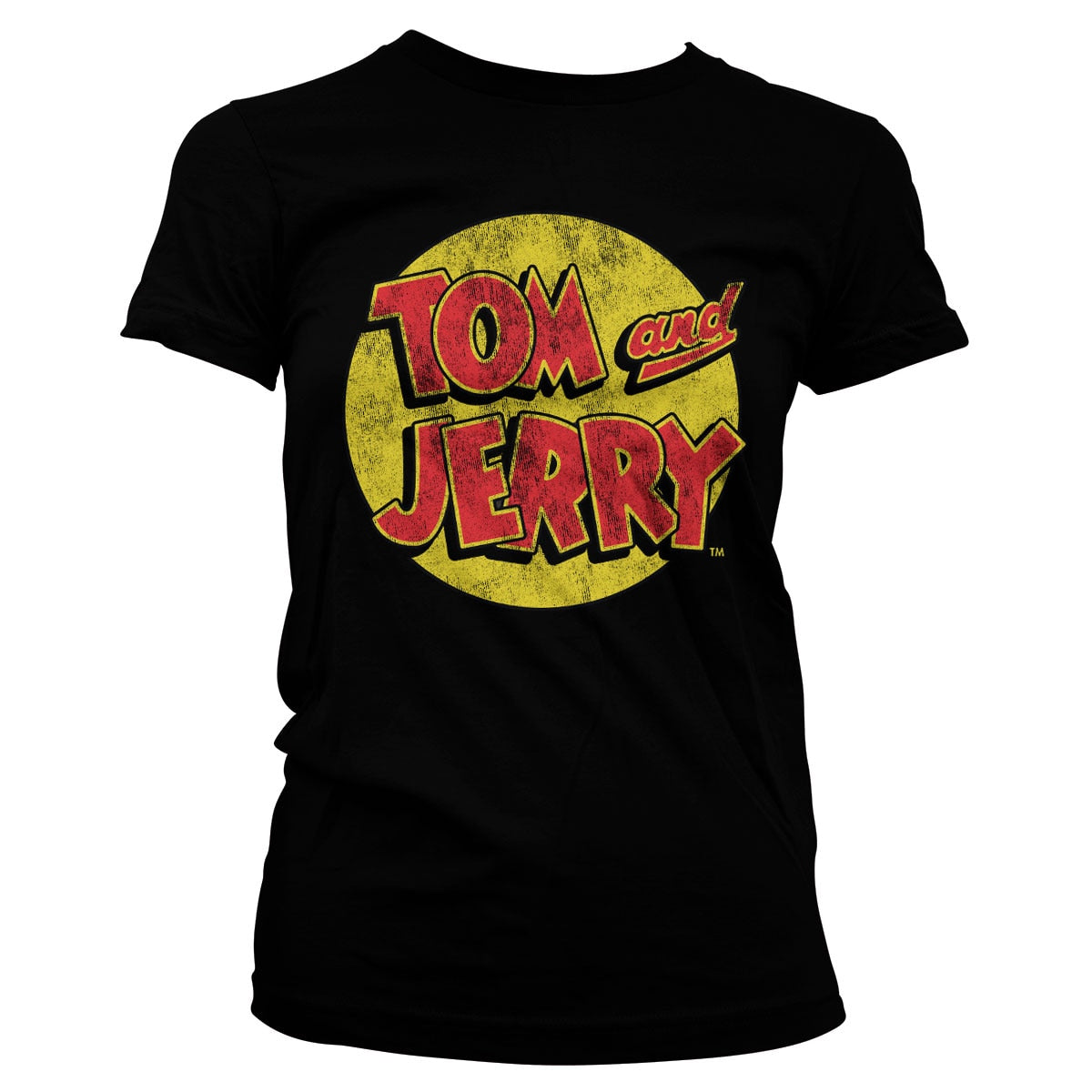 Tom & Jerry Washed Logo Girly Tee