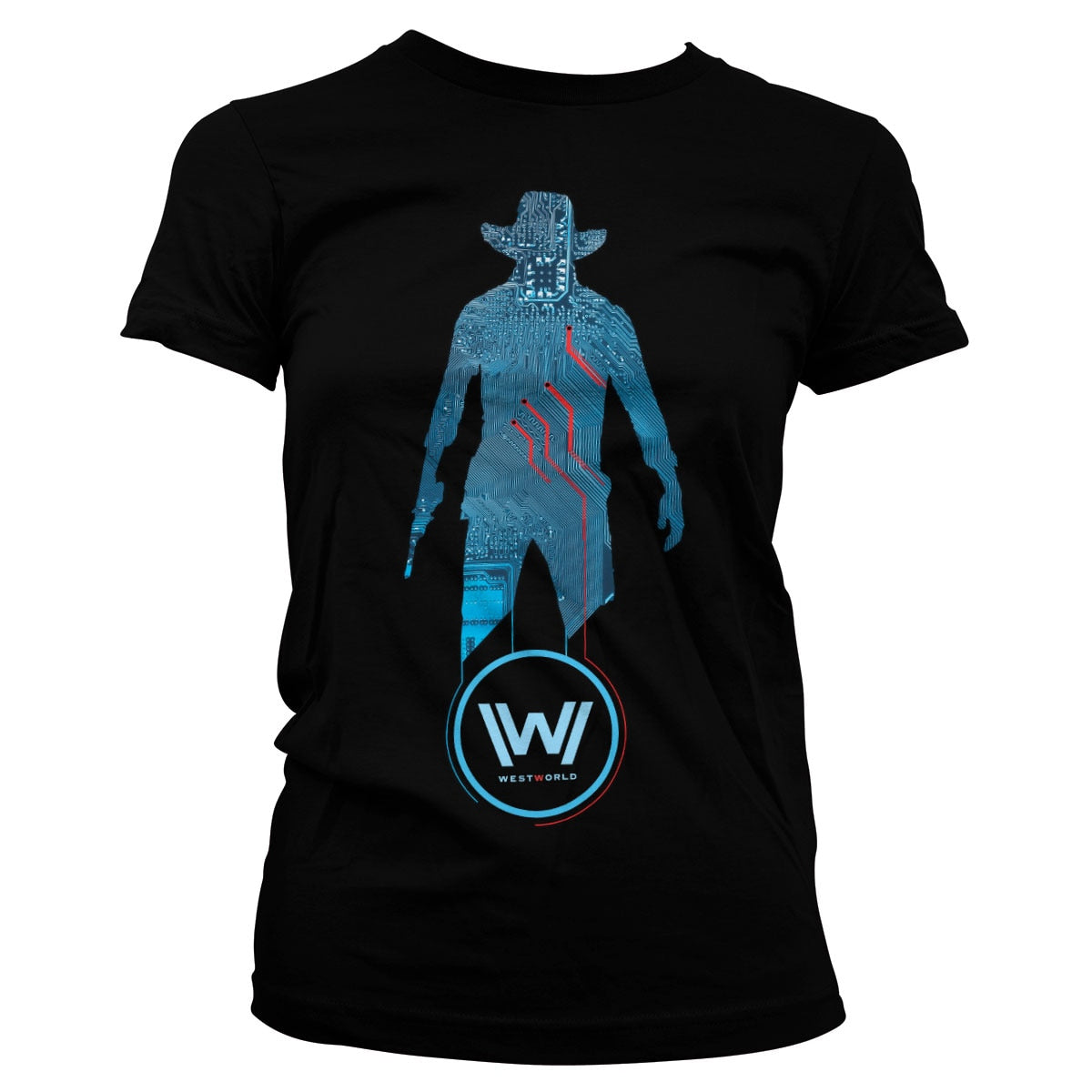 Westworld - Blue Circuit Cowboy Girly Tee