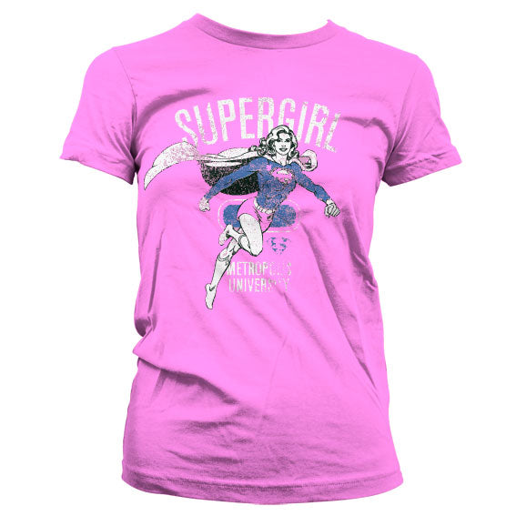 Supergirl Metropolis Distressed Girly T-Shirt