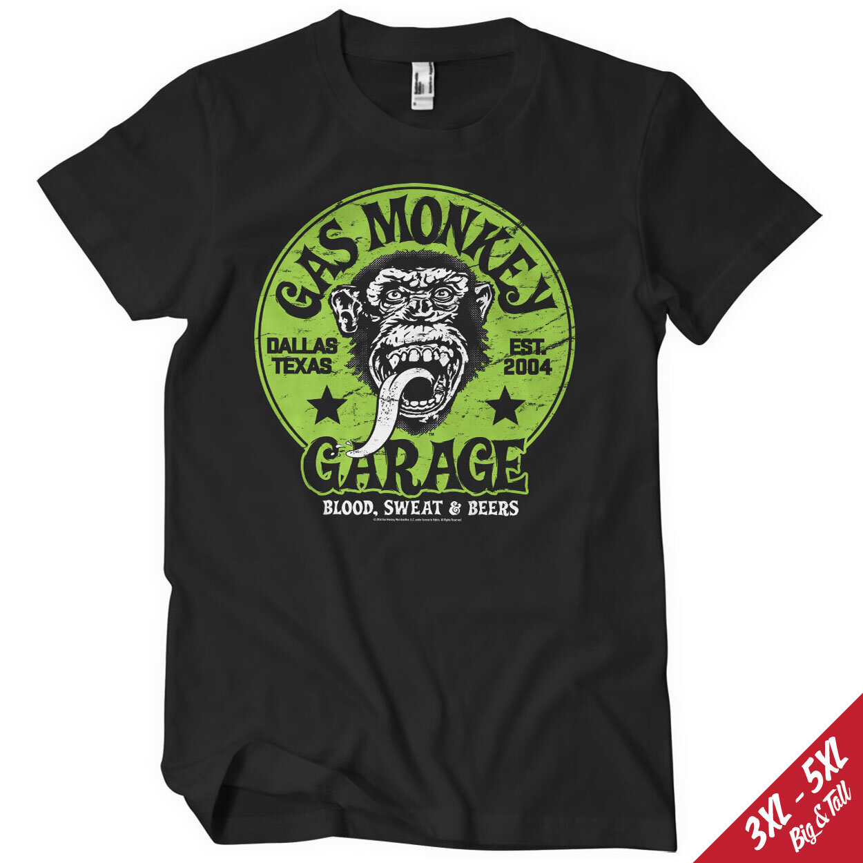 Gas Monkey Garage - Green Logo Big & Tall T-Shirt